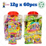 ALIBABA RAINBOW ROPE GUMMY CANDY [12G*60PKTS] DOUBLE FRUIT ROLL GUMMY CANDY