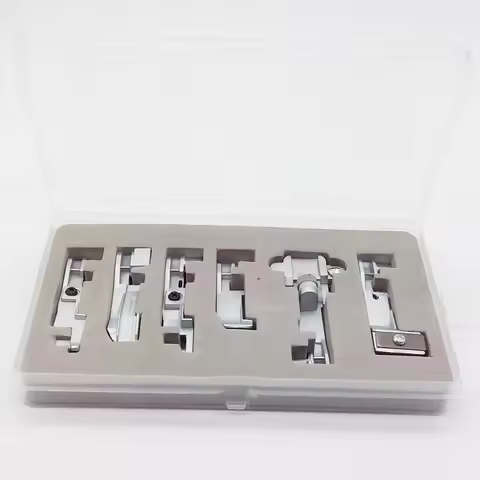 Domestic Sewing Machine Serger foot Overlock 6 presser Feet set With Box for singer 14CG754 14SH654 