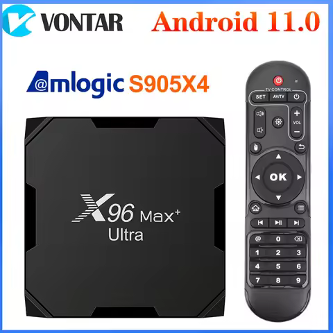 X96 Max Plus Ultra Android TV Box Android 11 Amlogic S905X4 4G 64GB Support AV1 8K Dual Wifi Smart M