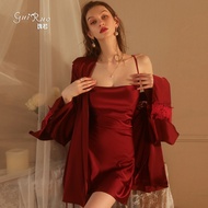 Satin pajama silk sleepwear dress sleepwear for women Nightgown bathrobe Bathrobe