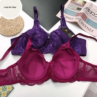 🇲🇾 Ready Stock Bra Women Wired Steel Ring CUP B~D Size 36~44 Women Bra Cotton Lace Design Braset Lin