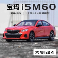 1:24 BMW I5 M60 Alloy Luxy Car Model Diecasts Metal Limousine Vehicles Car Model Simulation Sound Li