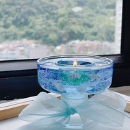 【客製】浪漫果凍蠟燭台 + 4 粒手工香氛茶蠟 set | 夏日系列