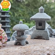 Toplan Retro Gazebo Chinese Lanterns Mini Pagoda Model Decoration Stone Miniature Statue Sandstone H
