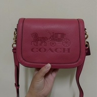 COACH-馬鞍包（桃紅色）（9.9成新）