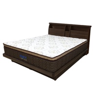 [特價]【KIKY】甄嬛可充電收納二件床組 單人加大3.5尺(床頭箱+掀床底)雪松色床頭+白橡色掀