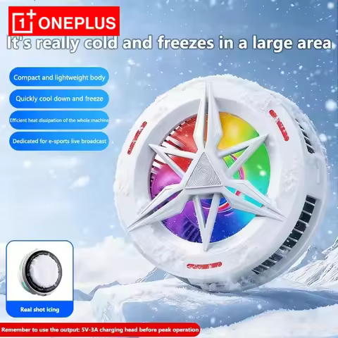 Oneplus Semiconductor Phone Cooler 5V3A Powerful Cooling Magnetic & Clip 2-in-1 Digital Display for 