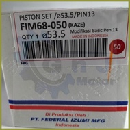❤ ◶ ❥ Piston piston set FIM kawasaki kaze pin 13 dm 53, 53.5, 54, 54.5, 55 mm