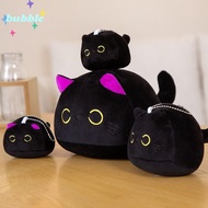 BUBBLE Cuddly Pillow Cushion, Cuddly Round Ball Black Cat Plush Doll, Ins 4 Size Plushie Stuffed Toy