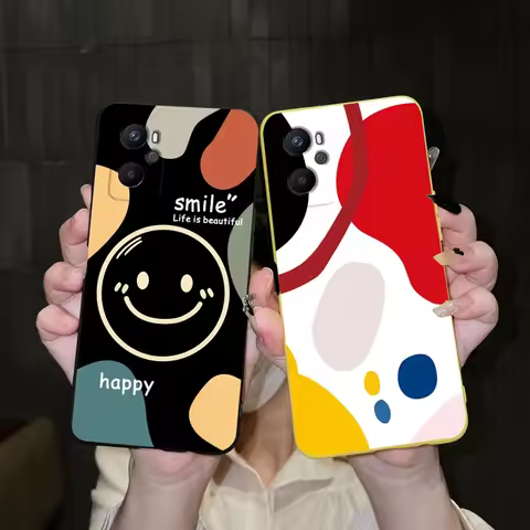 For OPPO A96 4G Case CPH2333 Soft Silicon Smile Painted Protective Phone Cover for Oppo A96 A 96 OPP