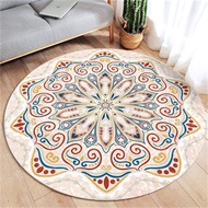 Minimalist Aesthetic Motif Floor Carpet Round Polyester Carpet 90x90 & 120x120cm Round Anti-Slip Car