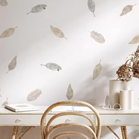 7pc Nordic Style Plant Leaves Wall Stickers for Kids Bedroom Living Room Wall Art Home Decoration DI