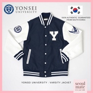 [From South Korea] YONSEI University Varsity Jacket in Navy Blue