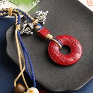 天然原礦硃砂精品紫金砂山鬼花錢平安扣 包掛 鑰匙扣 精品原創