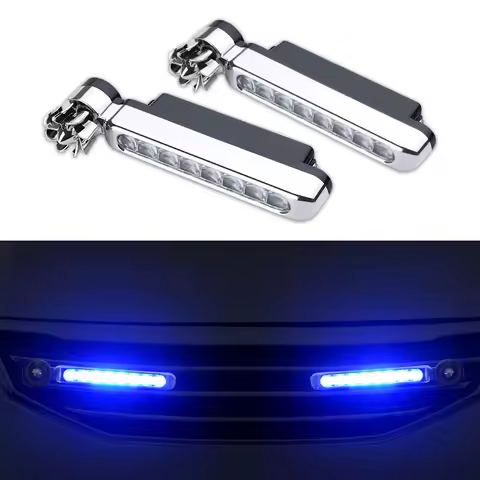 1-2pcs Wind Powered Car LED DayTime Running Light Auxiliary Lighting Rotation Fan Lamp Automobile Da