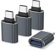 4 Pack USB C to USB Adapter, USB C Male to USB Female Adapter for MacBook Pro,iPhone 15 16 17 Pro Ma