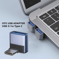 [Pay on Delivery] OTG USB 3.1 to Type C Elbow High Speed Adapter Aluminum Alloy - ST2