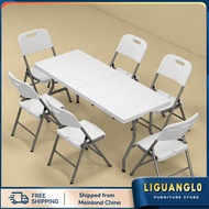 Foldable table, rectangular dining table, outdoor long table, plastic table, portable stall table, n