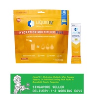 Liquid IV I.V. Hydration Multiplier Plus Immune Support,24Stick, Tangerin(Exp:08/2025)