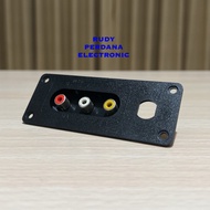 Socket RCA FEMALE SOCKET 3pin Hole PANEL Body INPUT POWER AC 220V RPE27