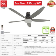 KDK Nikko LED Light Ceiling Fan 60" - K15UW-QEY