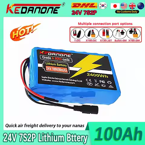 2026 New 100Ah 24V 7S2P 18650 Li-ion Rechargeable Battery Pack Suitable for Battery Replacement of 2