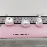 15MM Bracelet Pendant Hard 3D Big Fat Sterling Silver Fat Bracelet Silver Lucky Accessories 999 Luck