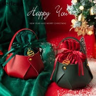 JUERLEWA Christmas Present Bag Party Festival Christmas Decoration PU Gift Handbag With Handle For Children Kids Gift Pouch