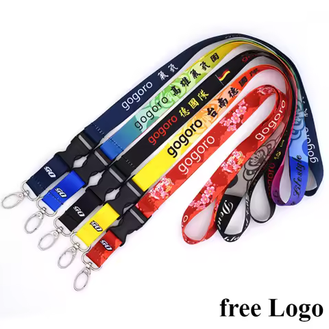 50pcs Free Logo Colorful Printing 2cm Width Hanging Ropes Nylon Lanyards with Logo Key Strap Badge H