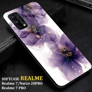 Realme 7 Auto Case Motif [ MARBLE LILAC ] Latest Realme 7 Case Case hp Casing hp Softcase Glossy Har