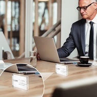 Xuhal Acrylic Business Card Frame 2.5 x 3.5 inch Clear Double Sided Magnetic Photo Block Frames, 20m