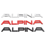 3D Metal Chrome Black Alpina Letters Rear Boot Trunk Stickers Fender Emblem Badge Decals B7 B6 D4 D5