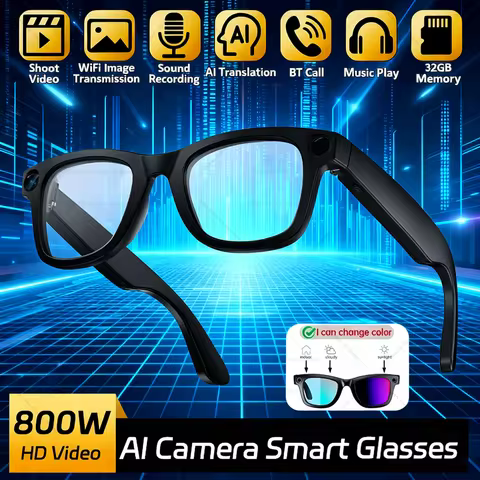 Smart AI Photo Glasses 4K Camera With Chat GPT Photography Video Recording Voice Call Translation Gr