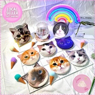 ✨SG SELLER✨ Present Gift Diatomite Cup Coaster Cat Shape Kitten Cat Coaster Absorbent