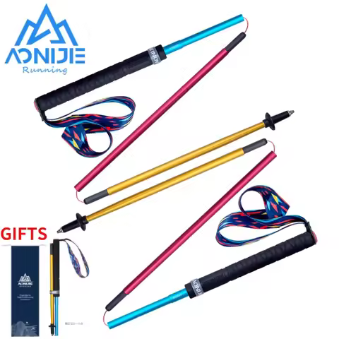 2PCS AONIJIE E4201 Lightweight Folding Collapsible Quick Lock Trekking Pole Hiking Pole Trail Runnin