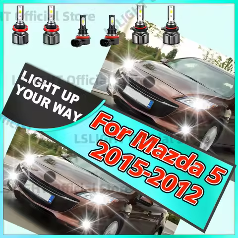 2/6x 6000K CSP 3570 Headlamp Fog Lamps For Mazda 5 Mazda5 2015 2014 2013 2012 LED High Low Beam 2000