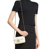 กระเป๋า[TRENDX]GUCCI SILVER GG MARMONT LEATHER TOTE BAG 'WHITE' (476433-DSVRT-9022) 16.5*4.5*10 CM-6