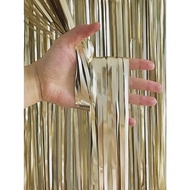Tirai Pesata Ulang Tahun Tirai Rumbai Plastik Chrome Foil 99 x 180 Cm Foil Curtain Backdrop Curtain 