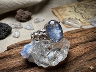 藍線石水晶- S 925純銀戒指