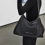 D0801 Japanese Niche Nylon Waterproof Tote Bag Large Capacity Gym Bag Thickened Zipper Shoulder Work