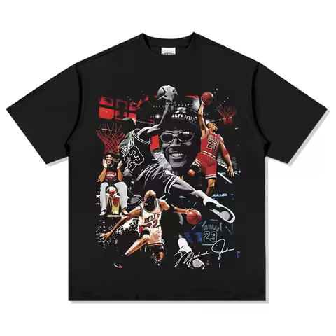 Michael Jordan Basketball T Shirt For Men Women Pure Cotton Short Sleeve Bulls Dynasty Style Legenda