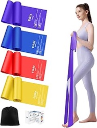 Fokky Fitnessbänder 4er-Set, 1.5M/1.8M Resistance Bands mit 4 Widerstandsstufen, Widerstandsbänder m