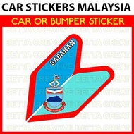 Car Sticker OR Bumper Sticker - JDM Sabahan Sabah Flag
