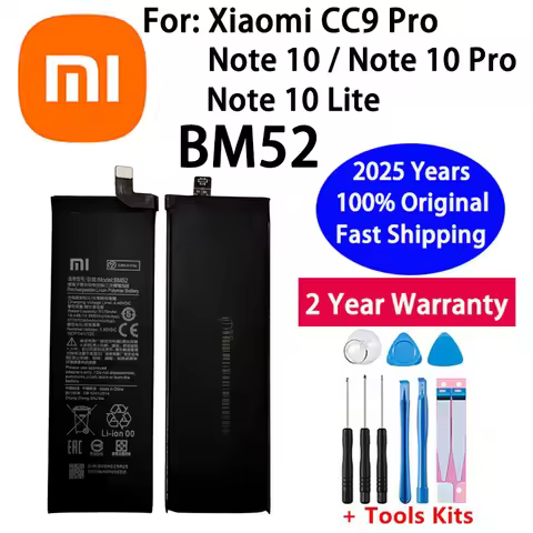 2025 Years Xiao Mi Original Battery BM52 For Xiaomi Note 10 Lite 10Lite / Mi Note 10 Pro 10Pro CC9pr