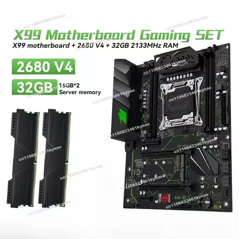 2pcs Suitable for X99 MR9A PRO Motherboard+E5 2680 V4+DDR4 32GB RAM