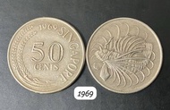 Singapore 50 cents coin (Lionfish 1967 - 1985)
