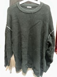 GU 墨綠色圓領針織Sweater