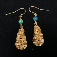 手工繞線 鳳凰石 天然石 耳環