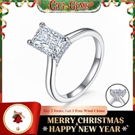 CICI GEMS 2CT Radiant Cut Moissanite Halo Ring for Women D VVS1 Stackable 18K Gold Plated Lab-Create