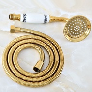 Luxury Gold Polished Brass Telephone Hand Held Shower Head Set with 1.5m Hose zhh041